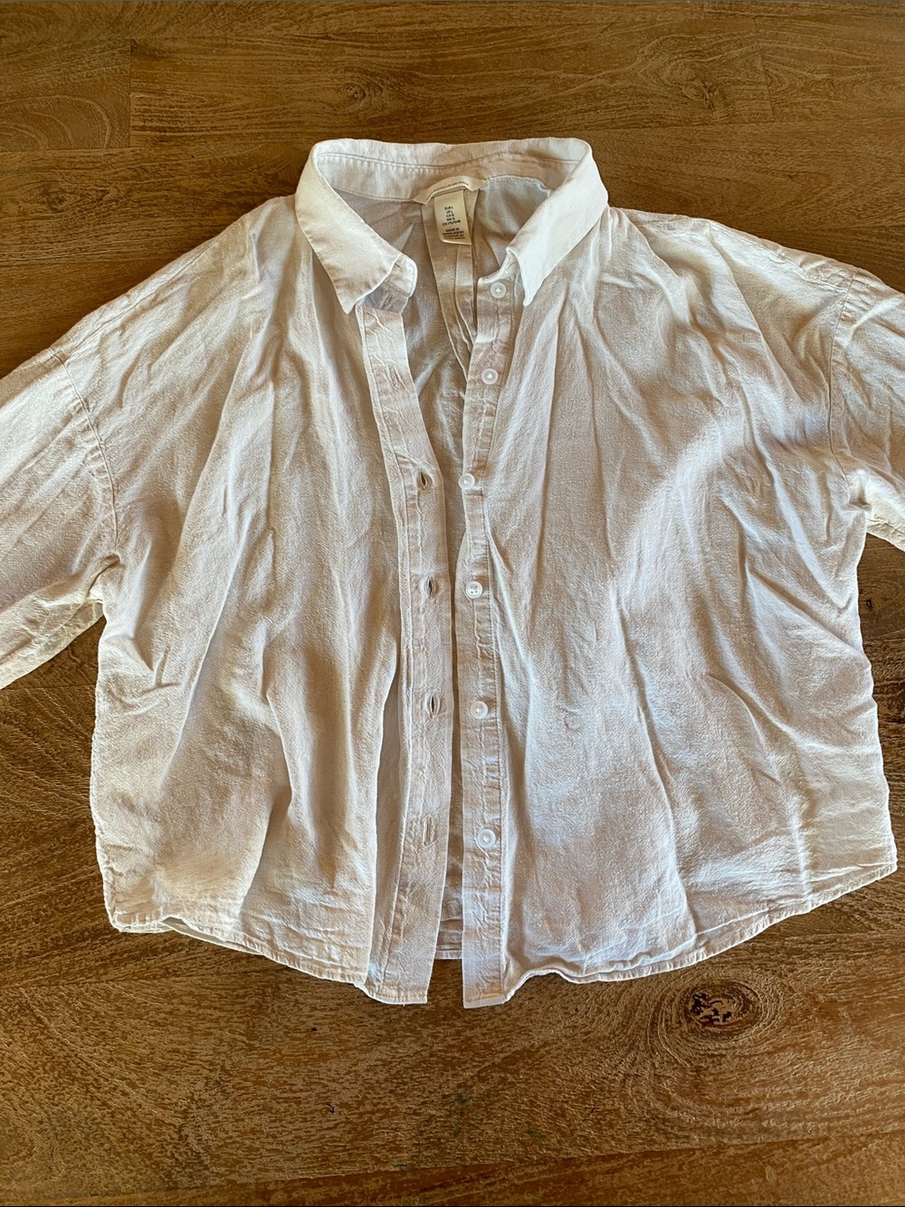 H&M Linen Blend Short Sleeve Button Down